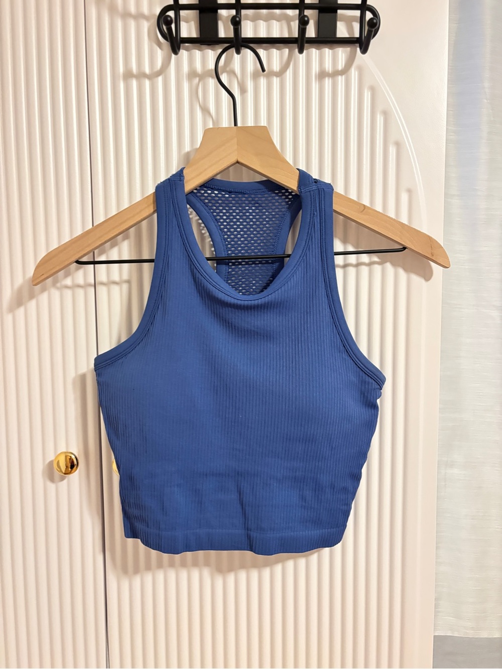 T.J.Maxx Blue Ribbed Racerback Crop Tank